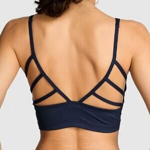 NWT Victoria's Secret PINK Navy Blue Strappy Back Relay Bra Tank Top - Medium DD